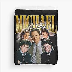 Michael J Fox Retros 80s Actor Duvet Cover
