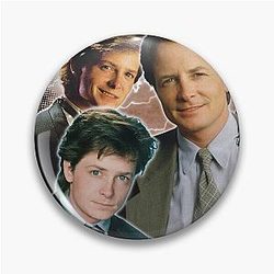 Michael J. Fox College Retro 80s Actor Nostalgia Pin