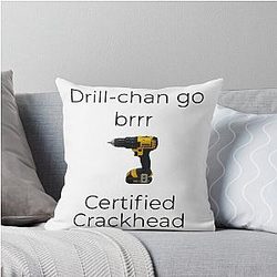 Michael Reeves - Drill chan Crackhead edition Throw Pillow