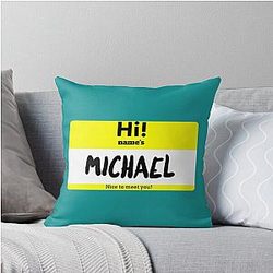 Michael Reeves Name Tag Throw Pillow