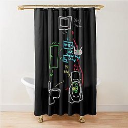 Michael Reeves Merch Cup Diagram Shower Curtain