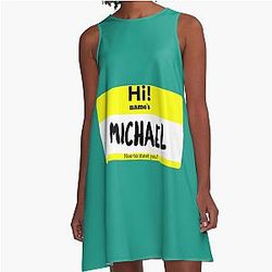 Michael Reeves Name Tag A-Line Dress