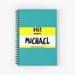 Michael Nametag - Michael Reeves Name Tag Spiral Notebook