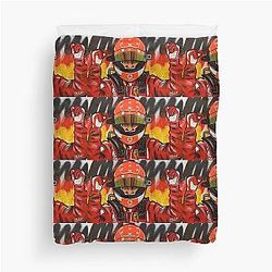 Michael Schumacher Ferrari F1 graffiti painting by Duvet Cover