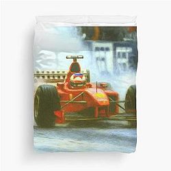 F1 Michael Schumacher Ferrari F300 1998 British GP Duvet Cover