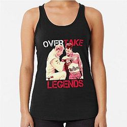 Overtake Legends Mika Hakkinen Michael Schumacher Racerback Tank Top