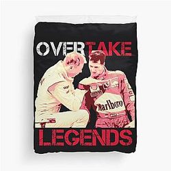 Mika Hakkinen and Michael Schumacher Duvet Cover
