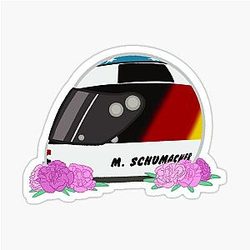 Michael Schumacher 1990 Helmet with Flowers Sticker