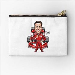 Funny Caricature of Michael Schumacher with a Racing Car Pouch