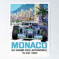 Michael Schumacher Benetton Monaco GP 1994 Poster