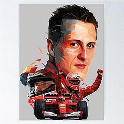 Michael Schumacher Low Poly Poster