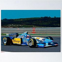 Michael Schumacher racing in his 1995 F1 Poster