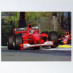 Michael Schumacher Racing 2000 F1 Car Poster