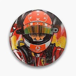Michael Schumacher Ferrari F1 graffiti painting by DRAutoArt Art Pin