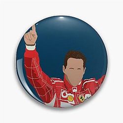 Michael Schumacher celebrates victory Pin