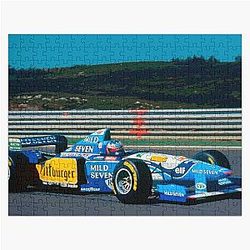 Michael Schumacher racing in 1995 F1 racecar Puzzle