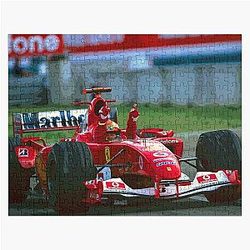 Michael Schumacher celebrating his victory in the 2004 Hungarian Grand Prix Jigsaw Puzzle