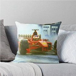 F1 Michael Schumacher Ferrari F300 1998 British GP Throw Pillow