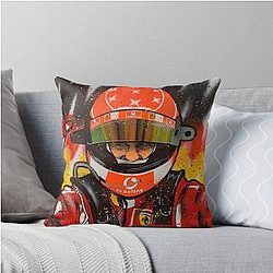 Michael Schumacher - Ferrari F1 graffiti by DAutoArt Throw Pillow