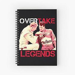 Overtake Legends Mika Hakkinen Michael Schumacher Spiral Notebook