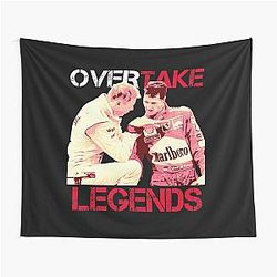 Overtake Legends Mika Hakkinen Michael Schumacher Tapestry