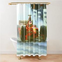 F1 Michael Schumacher Ferrari F300 1998 British GP Shower Curtain