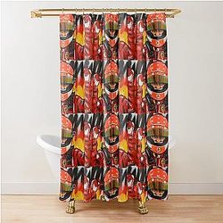 Michael Schumacher - Ferrari F1 Graffiti Painting by DRAutoArt Shower Curtain