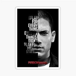 Black and White Michael Scofield Prison Break sticker
