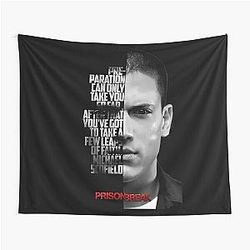 Black and White Michael Scofield Prison Break Quote Tapestry