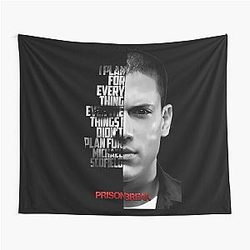 Black and white Michael Scofield Prison Break quote Tapestry