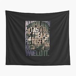Michael Scofield Bold Motivational Typography Camouflage Design Tapestry