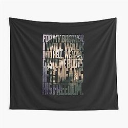 Michael Scofield Motivational Typography with Camouflage Design Tapestry