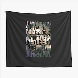 Michael Scofield Bold Typography with Camouflage Tapestry