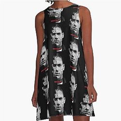 Black and White A-Line Dress Michael Scofield Prison Break Quote