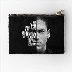 Black and white quote. Zipper Pouch
