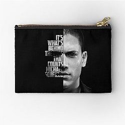 Black and Michael Scofield Prison Break quote zipper pouch.