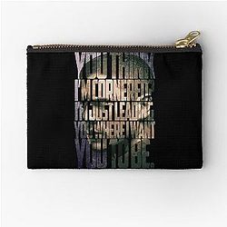 Michael Scofield Bold Motivational Typography Zipper Pouch with Camouflage Design