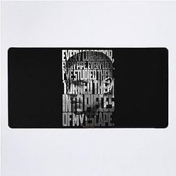 Michael Scofield Black Motivational Typography with Camouflage Design Desk Mat