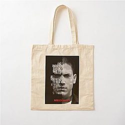 Black and White Cotton Tote Bag, Prison Break quote by Michael Scofield