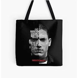 Black and white Michael Scofield Prison Break Tote Bag
