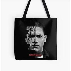 Black and Michael Scofield Prison Break quote All Over Print Tote Bag