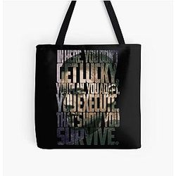 Michael Scofield Bold Typography with Camouflage Design Tote Bag