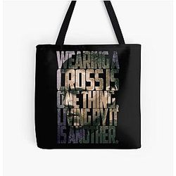 Michael Scofield Motivational Typography with Camouflage Tote Bag