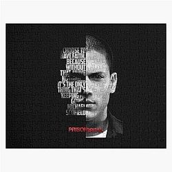 Black and white Michael Scofield Prison Break Jigsaw Puzzle