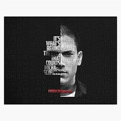 Black and white Michael Scofield, Prison Break Puzzle.