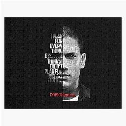 Black and white Michael Scofield Prison Break Jigsaw Puzzle