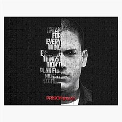 Black and White Michael Scofield, Prison Break Quote/Jigsaw Puzzle