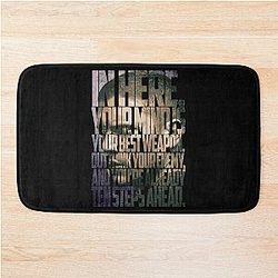 Michael Scofield Motivational Typography with Camouflage Design Bath Mat