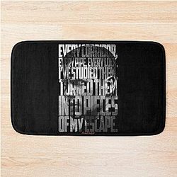 Michael Scofield Black White Motivational Camouflage Design Bath Mat