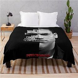 Black and White Michael Scofield Prison Break Throw Blanket